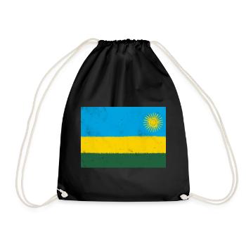 Flagge von Ruanda - Turnbeutel - Schwarz - Vorne
