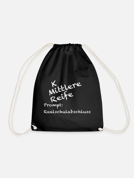 Realschule Abschluss Shirt Mittlere Reife KI - Turnbeutel - Schwarz