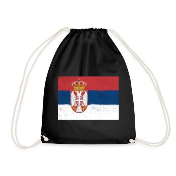 Drapeau de la Serbie - Sac de sport léger - noir - Devant