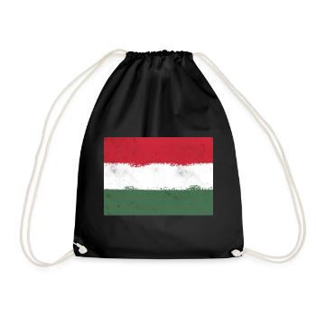 Flag of Hungary - Drawstring Bag - black - Front
