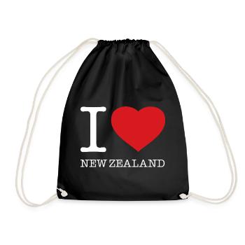 I love New Zealand - Turnbeutel - Schwarz - Vorne