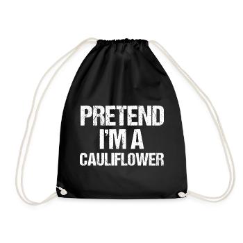 Tu so, als wäre ich ein Blumenkohl faules Halloween-Kostüm - Turnbeutel - Schwarz - Vorne