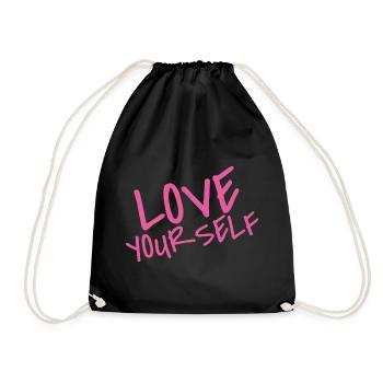 Love Your Self – Pink Selflove Statement - Turnbeutel - Schwarz - Vorne