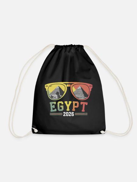 Egypt Vacation 2026 Pyramids - Drawstring Bag - black