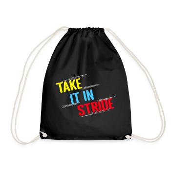 Running Run Take It In Stride Marathon Runner - Drawstring Bag - black - Front
