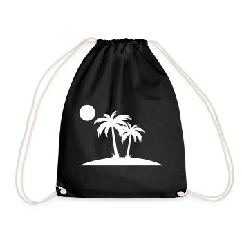 Silhouette de Palm Island sur la plage - Sac de sport léger - noir - Devant