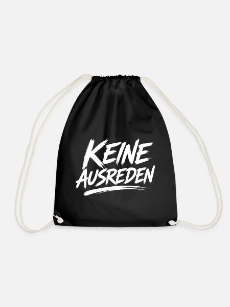 Keine Ausreden Motivdruck - Turnbeutel - Schwarz