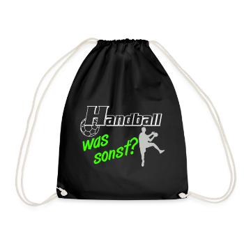 Handball Was Sonst Silhouetten - Turnbeutel - Schwarz - Vorne