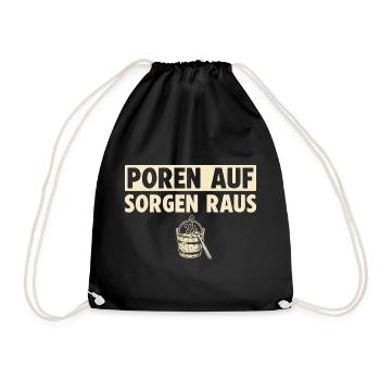 Poren auf Sorgen raus Sauna - Turnbeutel - Schwarz - Vorne