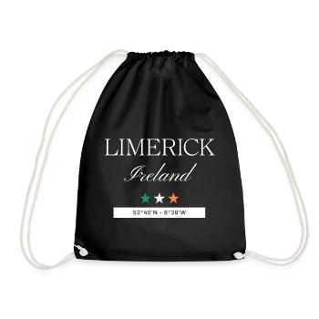 Limerick Irland Souvenir – Reise Koordinaten - Turnbeutel - Schwarz - Vorne