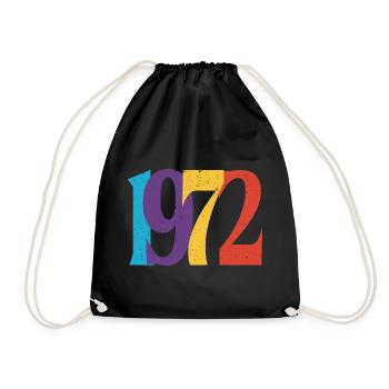 Geboren 1972 Geburtstagsgeschenk Geburtstag 72 - Turnbeutel - Schwarz - Vorne