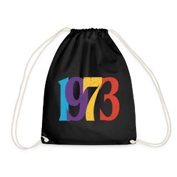 Geboren 1973 Geburtstagsgeschenk Geburtstag 73 - Turnbeutel - Schwarz - Vorne