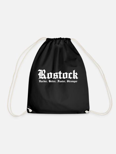 Rostock Harder Better Faster Stronger Stadt - Turnbeutel - Schwarz