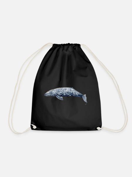 Baleine grise - Baleine grise - baleine grise - Sac de sport léger - noir