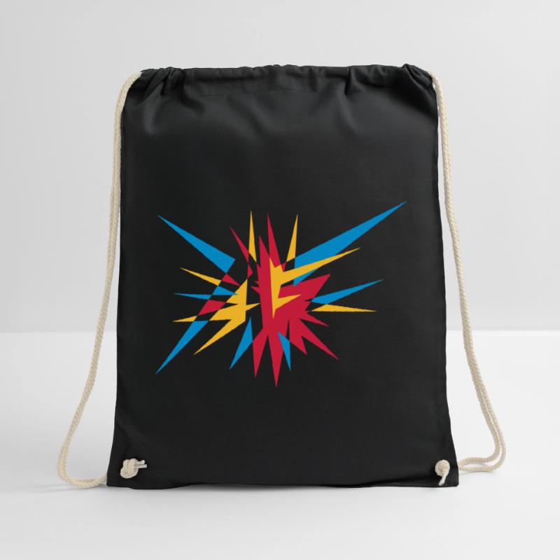 Explosion and rays Drawstring Bag