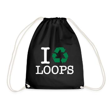 Je recycle des boucles - Sac de sport léger - noir - Devant
