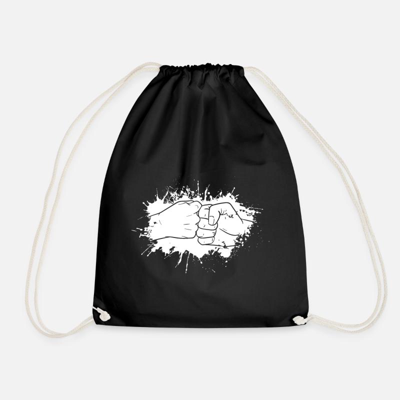 Fist bump splash - Drawstring Bag - black