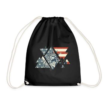 New York City USA America Statue of Liberty - Drawstring Bag - black - Front