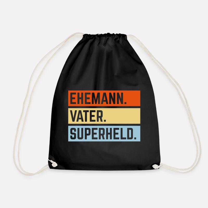 Ehemann Vater Superheld (Super Papa Superpapa 3C) - Turnbeutel - Schwarz