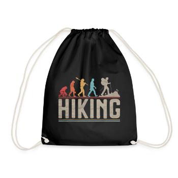 Vintage Hiking Evolution Hiker Funny Trekking - Drawstring Bag - black - Front