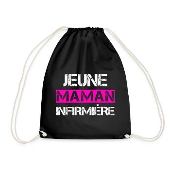 Jeune Maman Infirmière - Sac de sport léger - noir - Devant