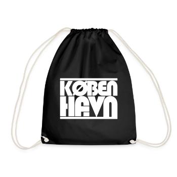 Copenhagen Danmark lettering design - Drawstring Bag - black - Front
