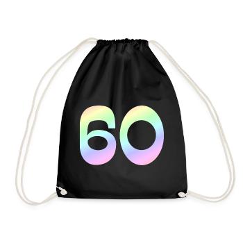 geschenkidee, 60 pastellfarbe - Turnbeutel - Schwarz - Vorne