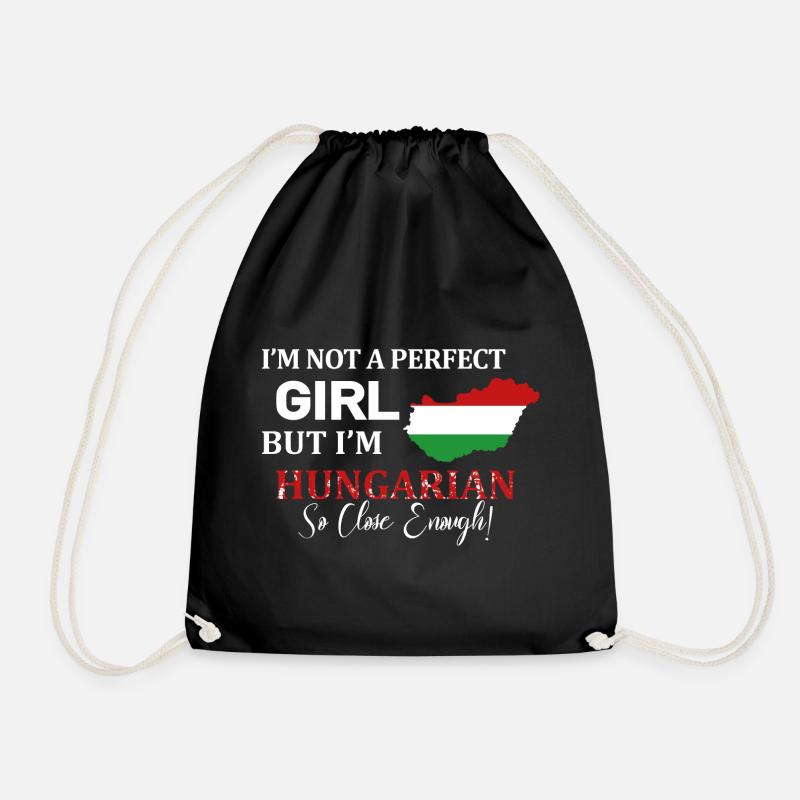 Ich bin kein perfektes Mädchen ungarisch - Turnbeutel - Schwarz