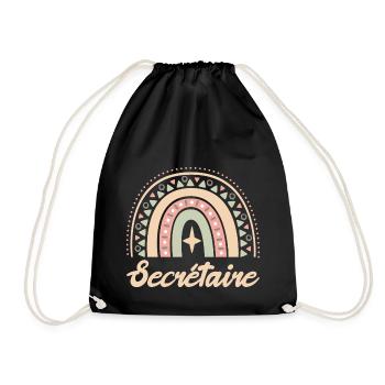 Cadeau Secrétaire. Boho Rainbow secrétaire. - Sac de sport léger - noir - Devant
