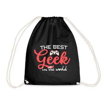 Best Geek in the World - Drawstring Bag - black - Front
