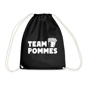 Team fries fries French fries - Drawstring Bag - black - Front