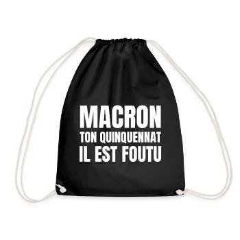 Macron, réforme des retraites - Sac de sport léger - noir - Devant