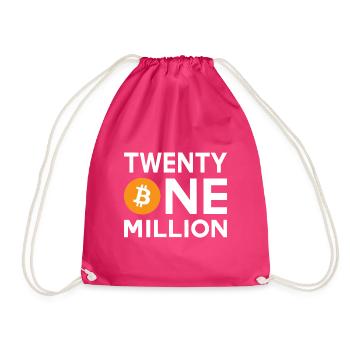 Bitcoin Twenty One Million - Turnbeutel - Fuchsia - Vorne