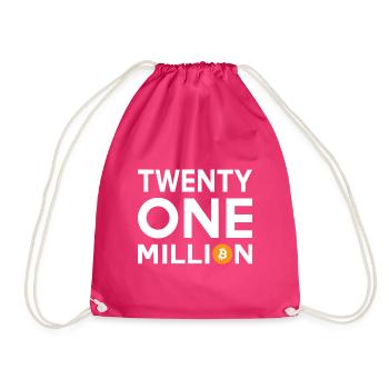 Bitcoin Twenty One Million - Turnbeutel - Fuchsia - Vorne
