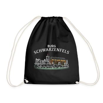 Burg Schwarzenfels, Sinntal, Spessart, Hessen - Turnbeutel - Schwarz - Vorne