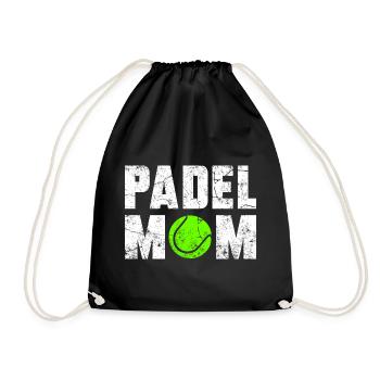 Padel Mom grunge w - Drawstring Bag - black - Front