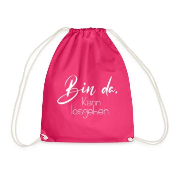 Bin da kann losgehen - Turnbeutel - Fuchsia - Vorne