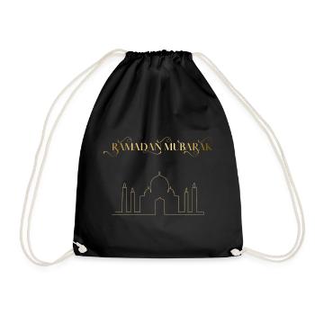 Ramadan Mubarak Golden Mosque - Drawstring Bag - black - Front