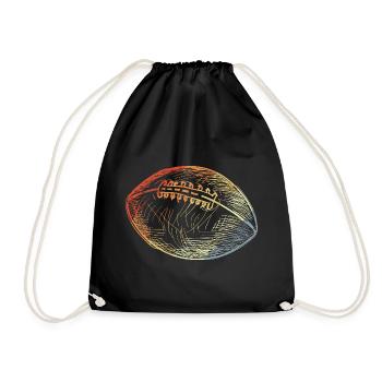Vintage American Football Ball - Drawstring Bag - black - Front
