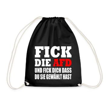 fick die afd - Turnbeutel - Schwarz - Vorne