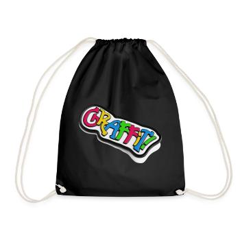 Graffiti lettering 3d effect - Drawstring Bag - black - Front