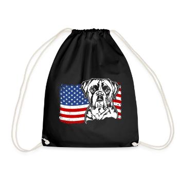 Boxer US Amérique Drapeau Chiens Chien Wilsigns - Sac de sport léger - noir - Devant