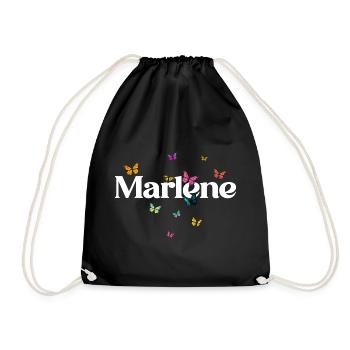 Beau prénom de fille avec des papillons MARLENE - Sac de sport léger - noir - Devant