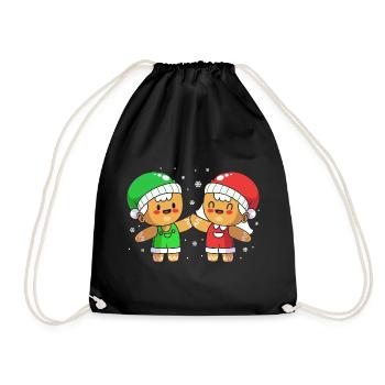 Christmas gingerbread gingerbread man - Drawstring Bag - black - Front