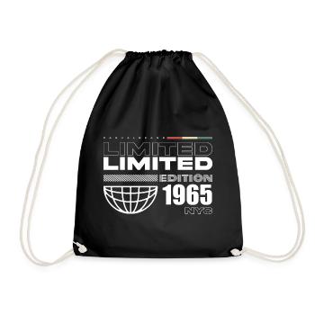 Geboren im 1965 Geburtstag 1965 - 60 Jahre Retro - Turnbeutel - Schwarz - Vorne