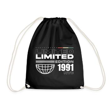 Cadeau d’anniversaire 1991 - Millésime 1991, 34e anniversaire - Sac de sport léger - noir - Devant