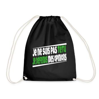 I'm not stubborn - Drawstring Bag - black - Front