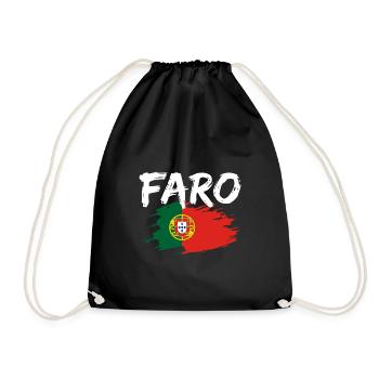 Faro Portugal Flag - Drawstring Bag - black - Front