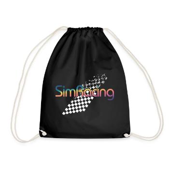 SimRacing Verlaufslogo - Turnbeutel - Schwarz - Vorne