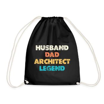 Husband Dad Architect Legend - Drawstring Bag - black - Front